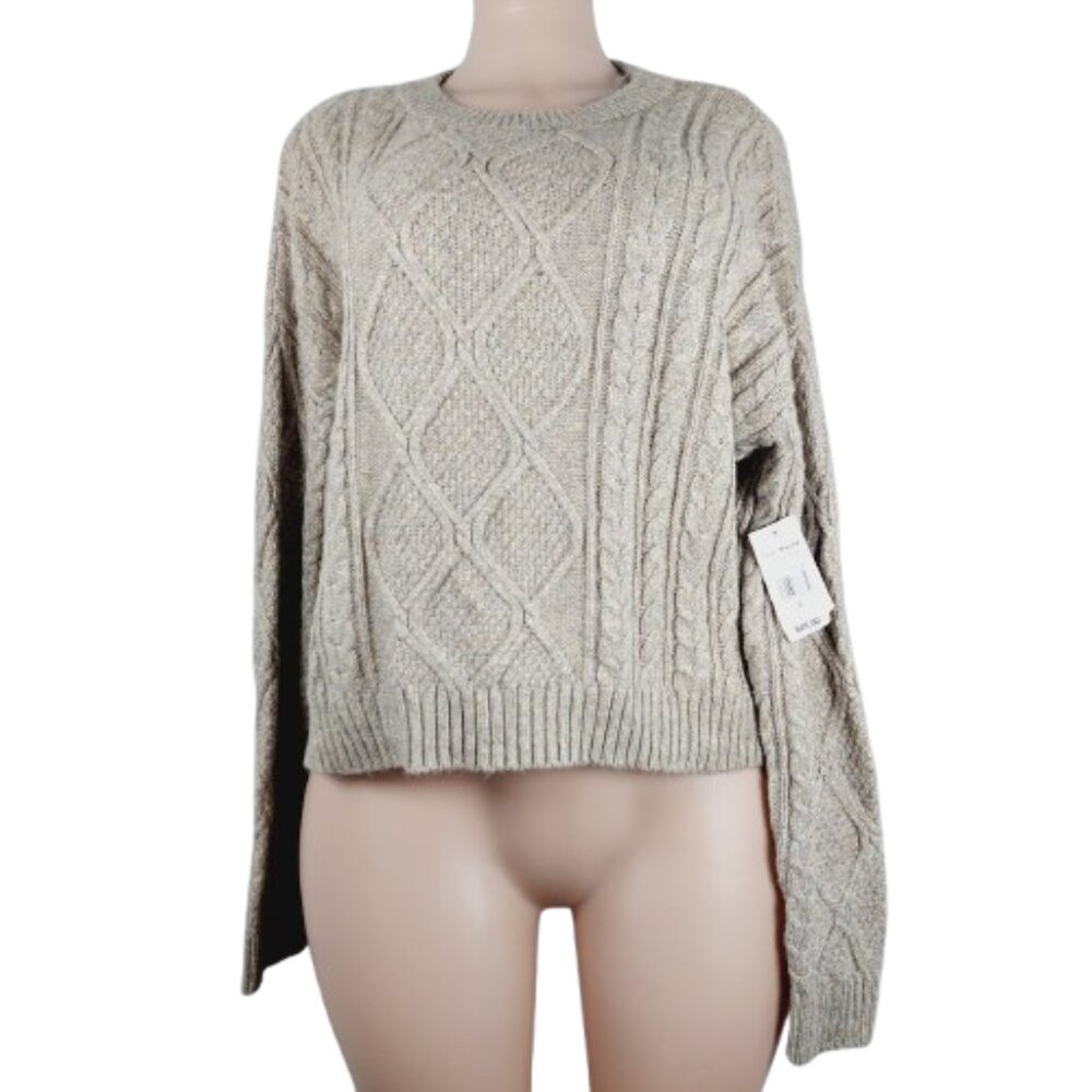 Fred Meyer Women's Oatmeal Major Label Group Chunky Knit Pullover Sweater Size L